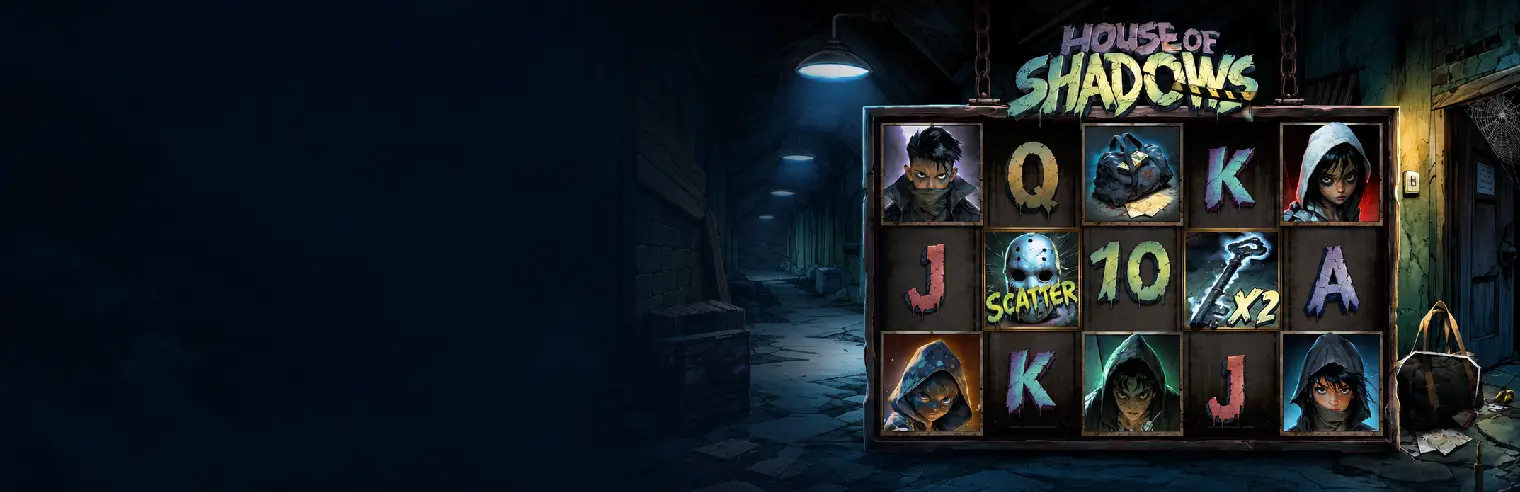 House of Shadow 1 dark-themed 5x3 slot with supernatural characters, sticky wilds, and random multipliers during free spins.