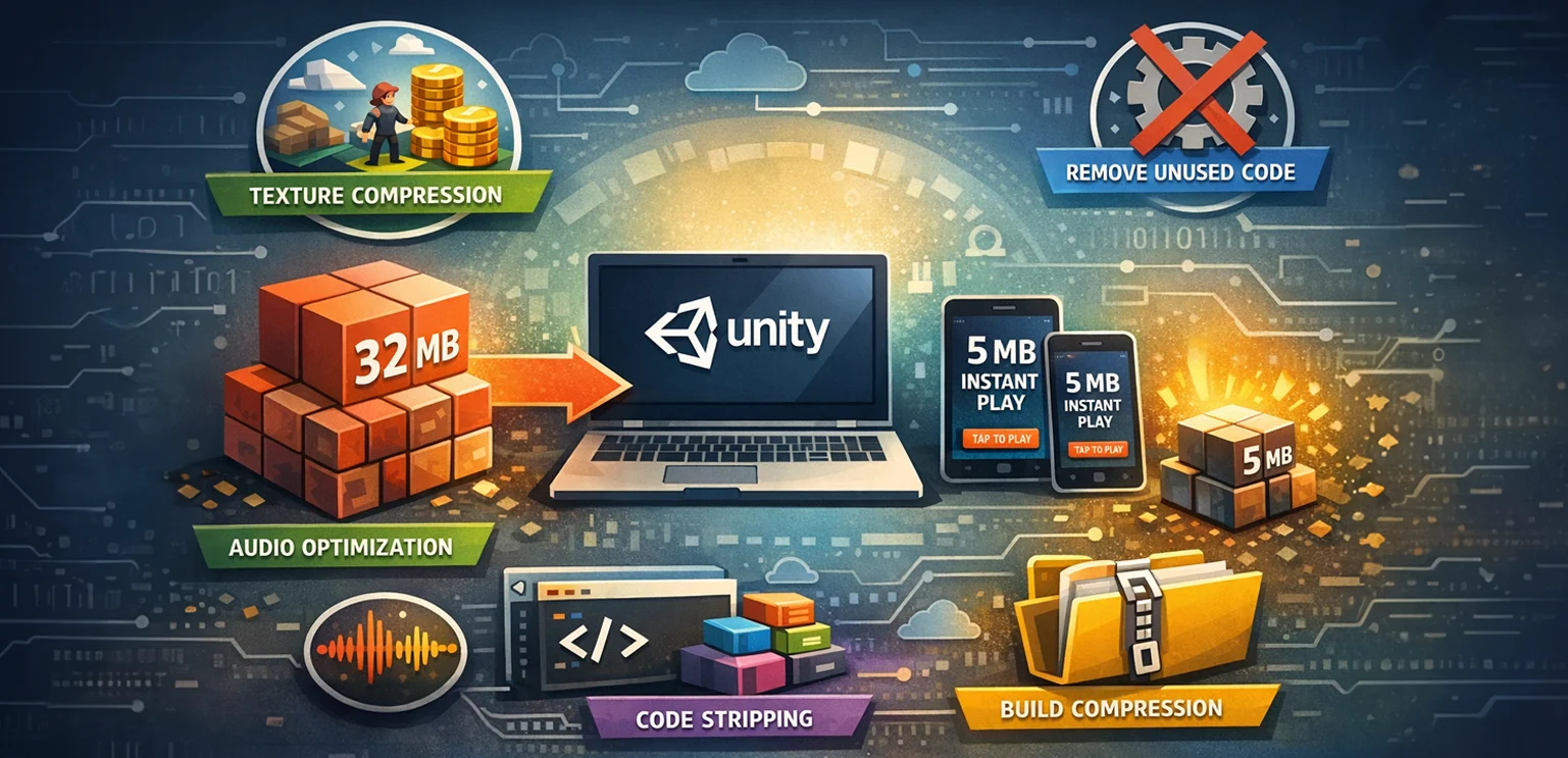 Reducing Build Size in Unity for Instant Playable Games