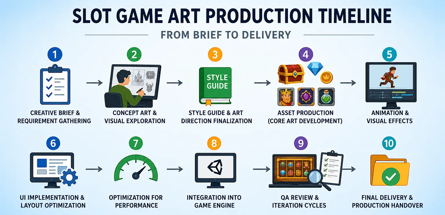 Slot Game Art Production Timeline — From Brief to Delivery